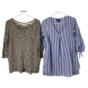 Women’s lot of 2 tunic tops size M Bobeau Loft 5731